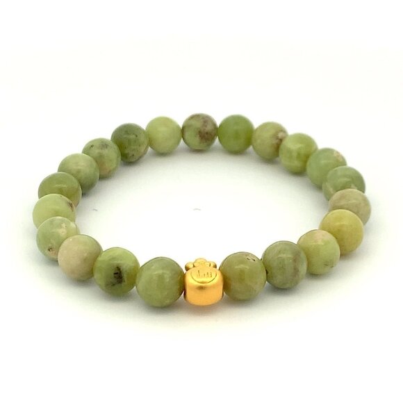 24K Gold Money Bag Lucky Charm Bracelet Gemstones Natural Peridot - Picture 7 of 9